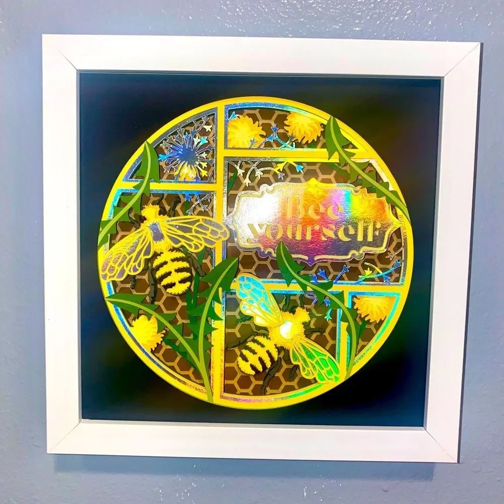 3D Bee Yourself Shadowbox